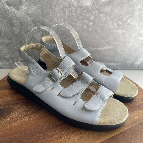Propet Sandals Womens 12 X 2E Extra Wide Light Blue 3 Strap Comfort Slingback - Picture 2 of 16